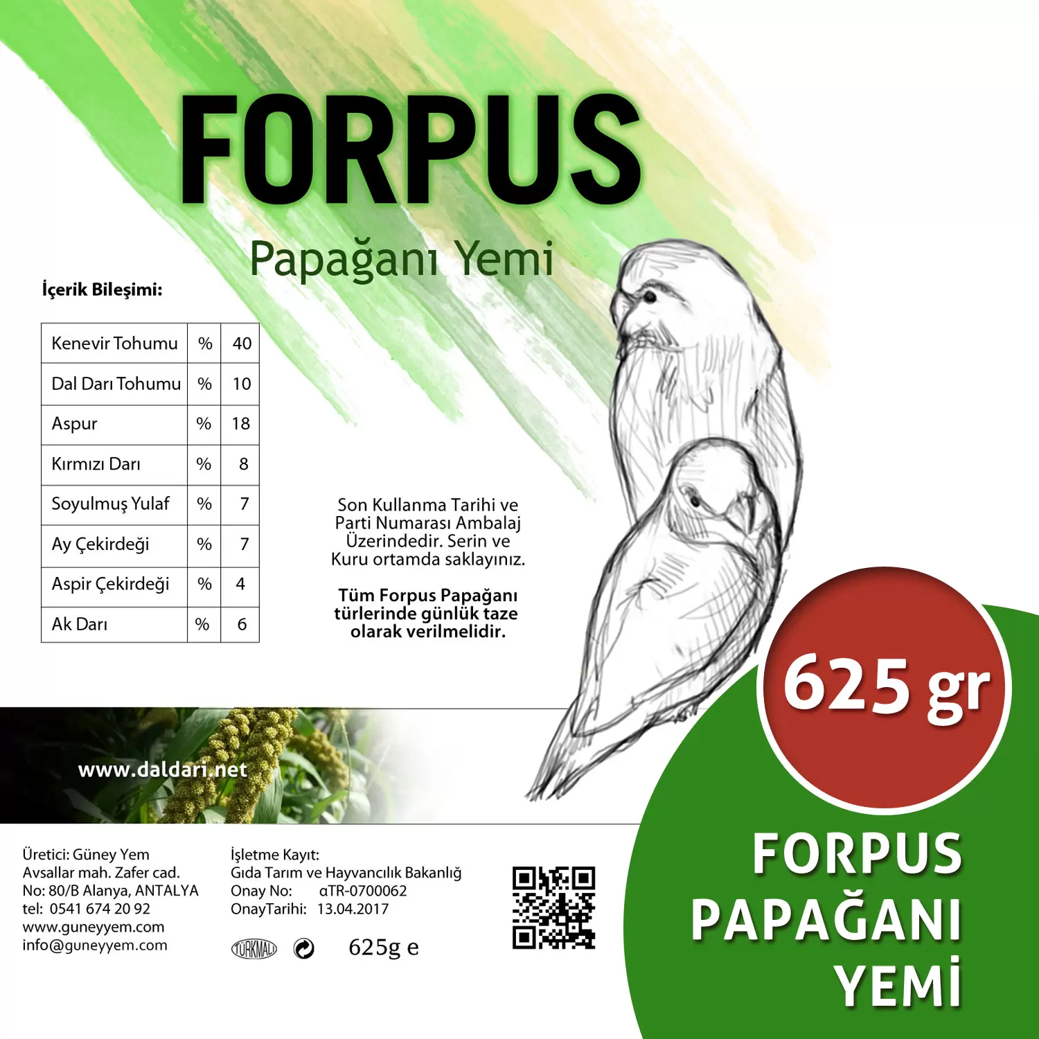 forpus papağanı yemi